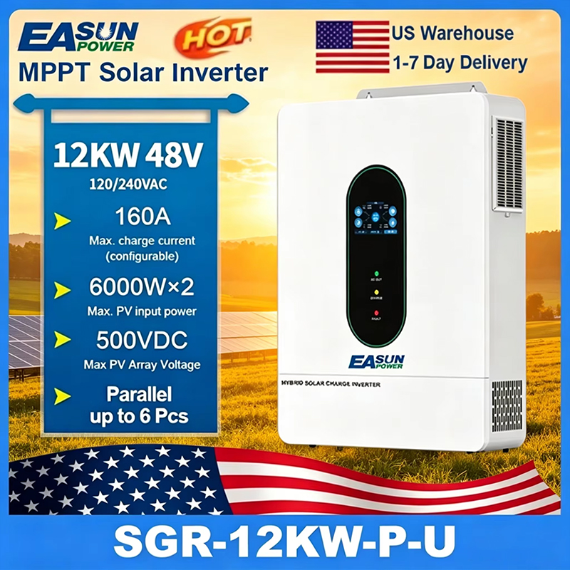 Grid Tie Inverter Limiter 2000W - EASUN POWER 120V/110V 12KW Hybrid-Solarwechselrichter 48V